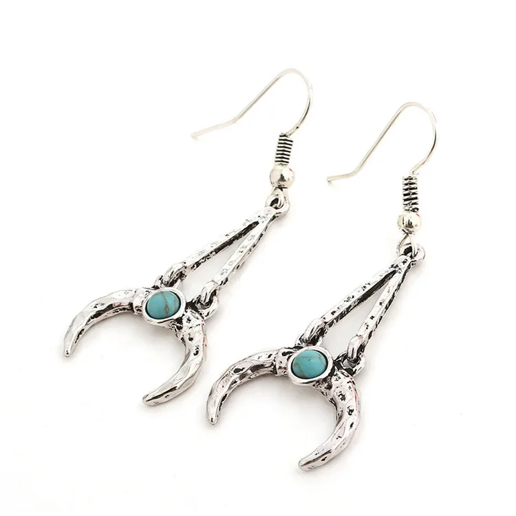 Женские богемные серьги-подвески Tenande 2 цвета с полым натуральным камнем