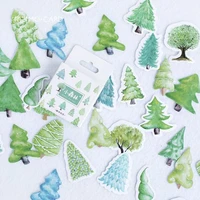 46pcbox cute forest and paper stickers decor album mobile phone diy decal scrapbook coloring embossing office school supplies