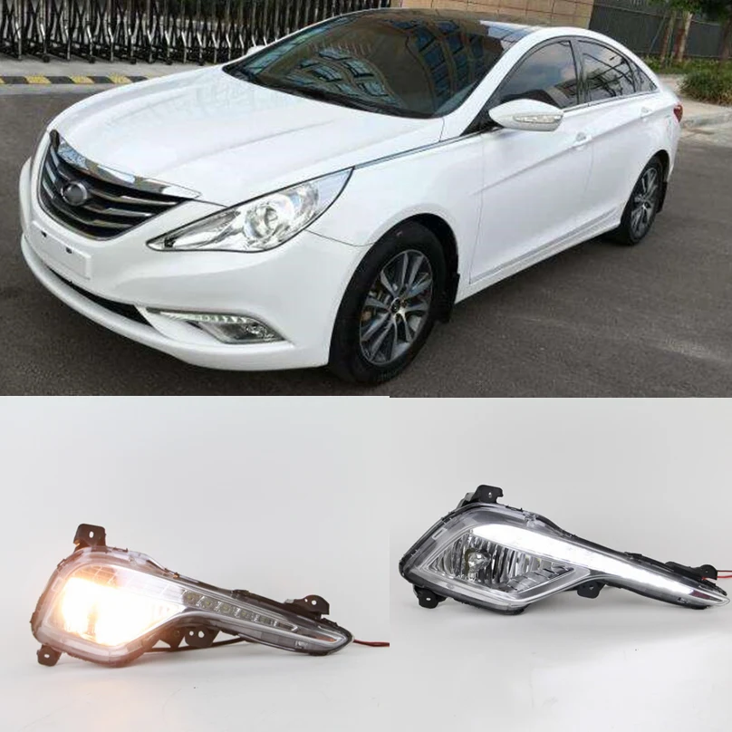 Автомобильная проблесковая для Hyundai Sonata 8 2013 2014 вождения DRL дневные ходовые огни