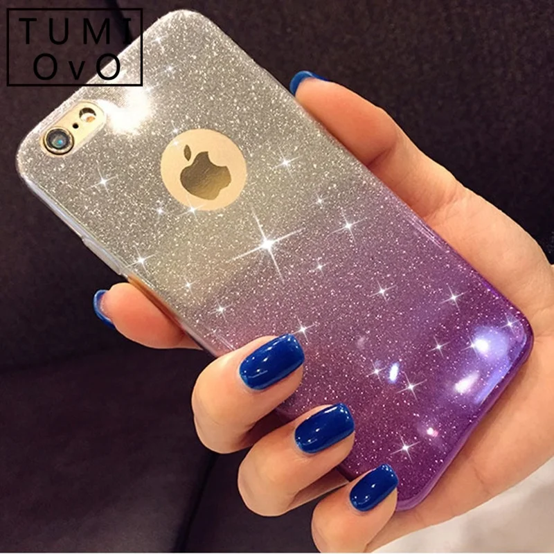 Роскошный Блестящий Мягкий силиконовый чехол с градиентом для iPhone XR XS Max X
