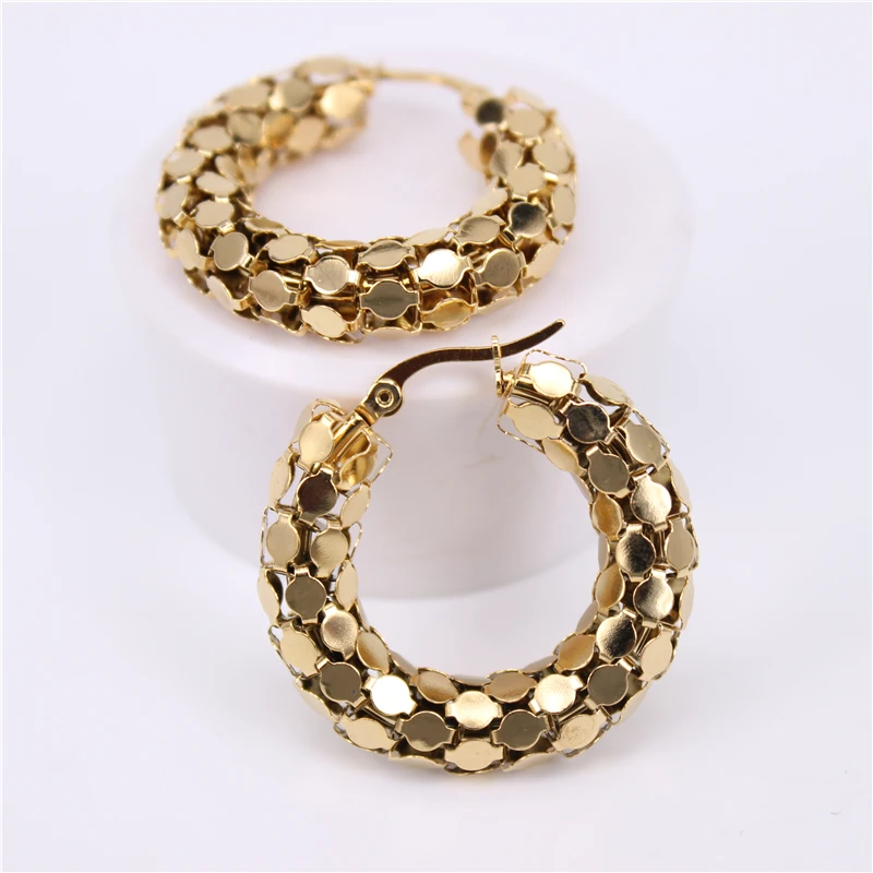 Style2 size 35mm MGUB Около 9,8 г/пара легких удобных аксессуаров вакуумные 30 мм-50 мм наружный диаметр Серьги Два стиля на выбор от sl04 - Окраска металла: Style2 size 35mm