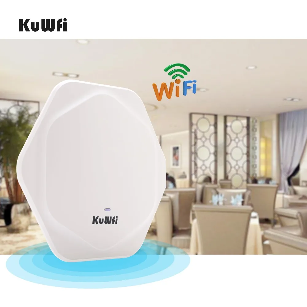 KuWFi Высокая производительность 2 4G 300 Мбит/с WiFi потолочный AP беспроводной 802.11b/g/n
