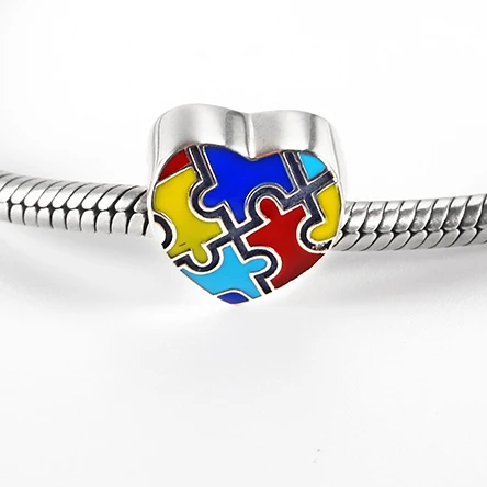 Головоломки бусины в форме сердца Fit Pandora Браслеты Подвески Серебро 925 оригинальные бусины Аутентичные Серебряные Подвески DIY ювелирных изделий Прямая поставка - Цвет: Rose gold