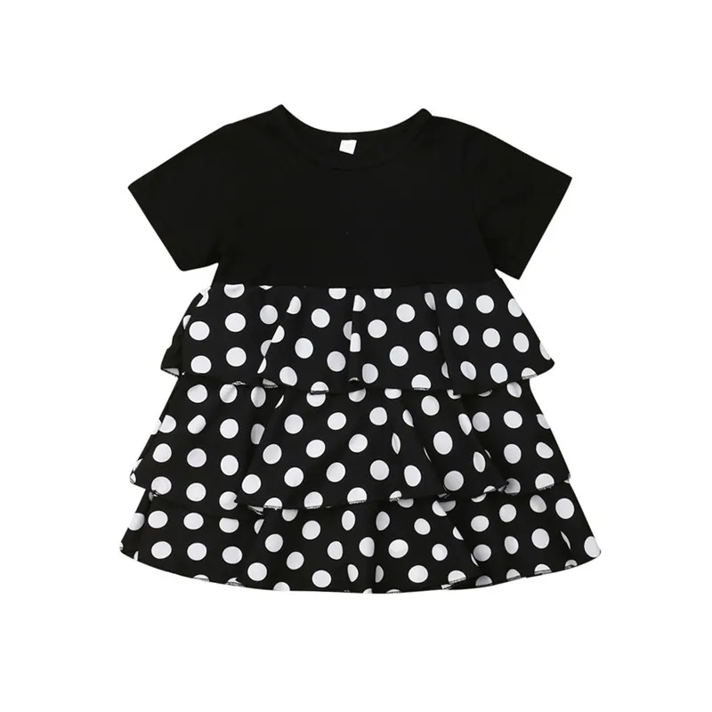 Summer Brand New Kid Girls Dress Dot Short Sleeve Princess Casual Dresses Sundress One Pieces | Детская одежда и обувь