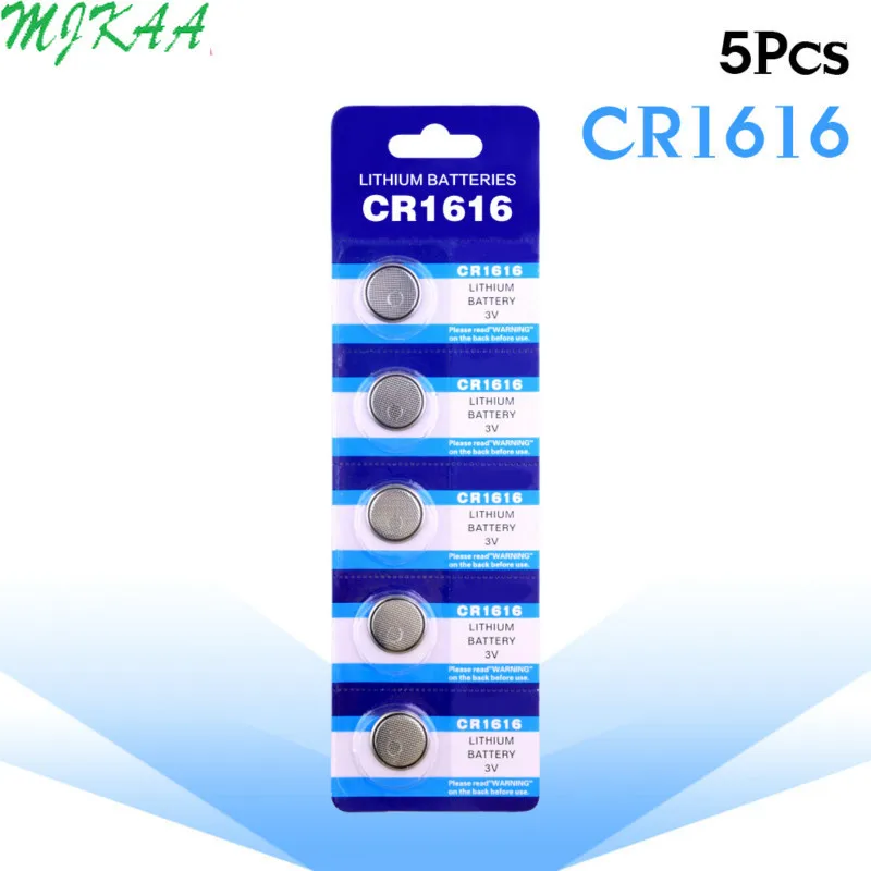 5pcs/pack CR1616 Button Batteries DL1616 ECR1616 LM1616 Cell Coin Lithium Battery 3V CR 1616 For Watch Electronic Toy Remote