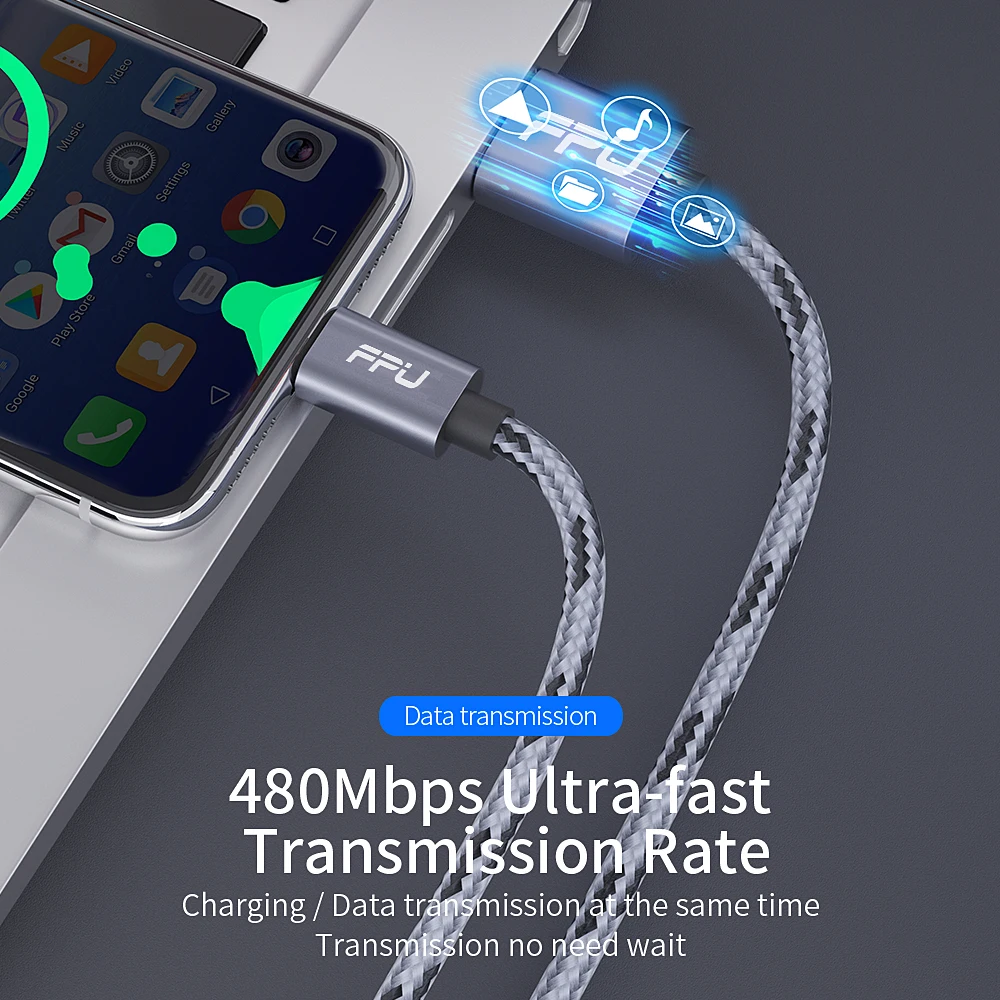FPU usb type-C кабель для samsung huawei Xiaomi Redmi k20 pro USB C кабель для мобильного телефона Быстрая зарядка кабель для usb type-C шнур