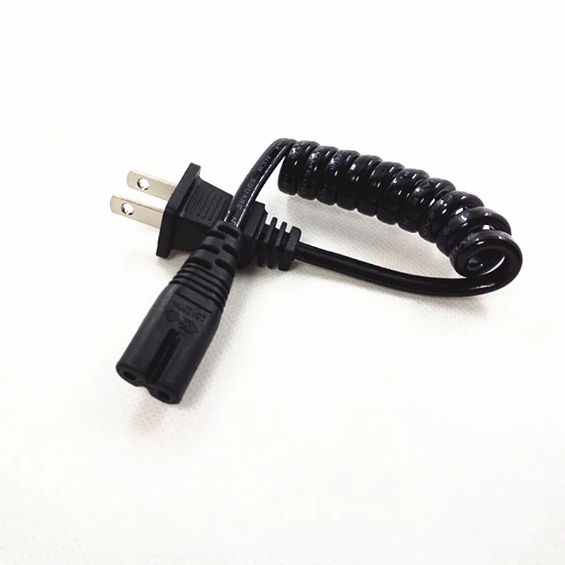 Выдвижной JP US NEMA 1-15P 2PIN разъем к IEC 320 C7 AC короткий портативный пружинный шнур 2 зубец C7 20 см PU кабель питания 10-30 см