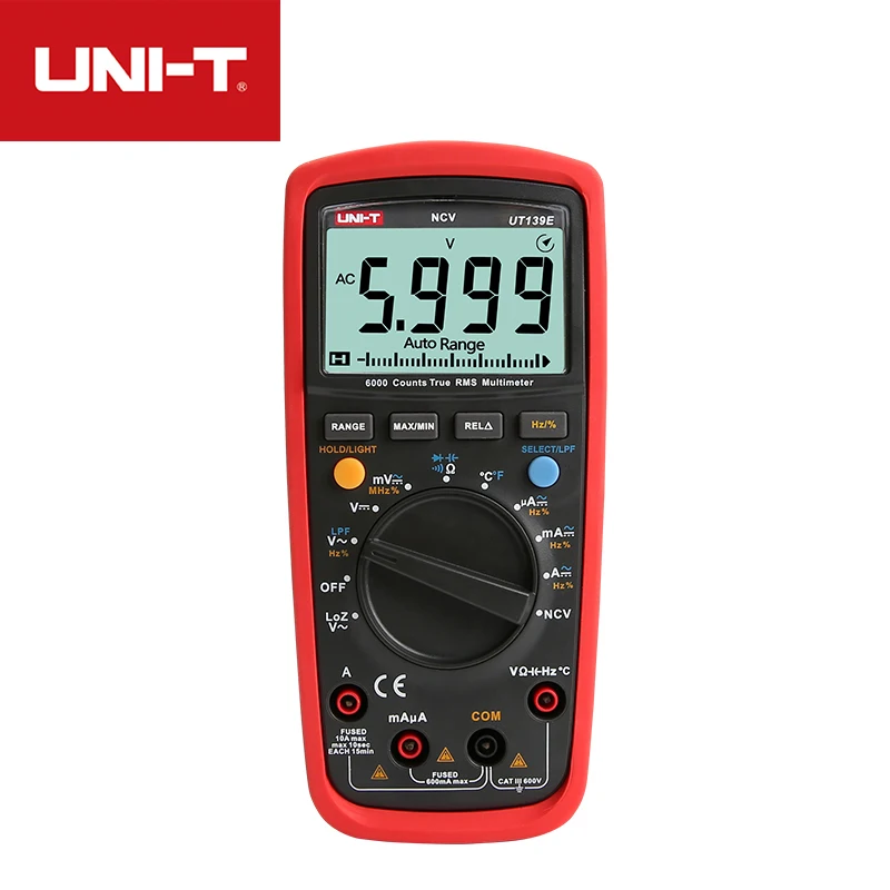 UNI-T Multimeters True RMS Multimeter Digital Display UT139 Series Test Low Pass Filter DC AC Voltage Current Temperature A/M |