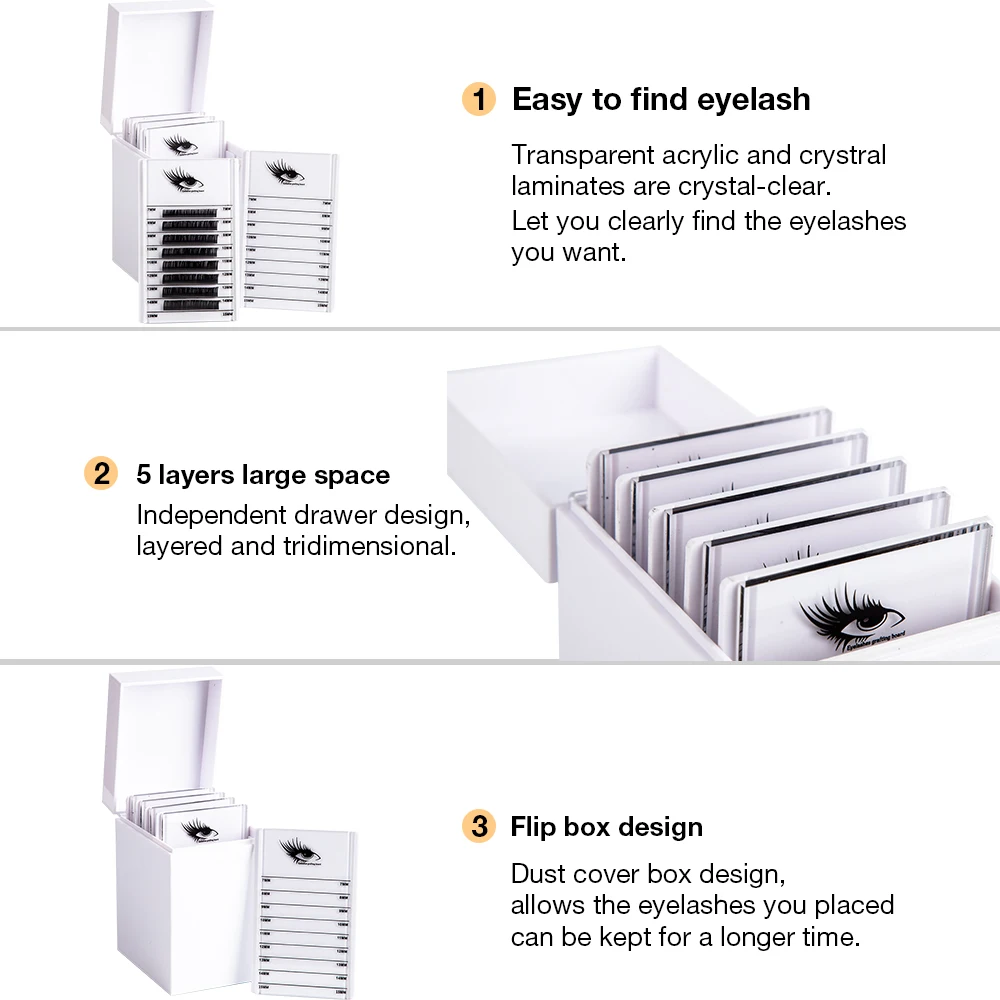 Контейнер для хранения накладных ресниц 5 уровней акриловый дисплей держатель |