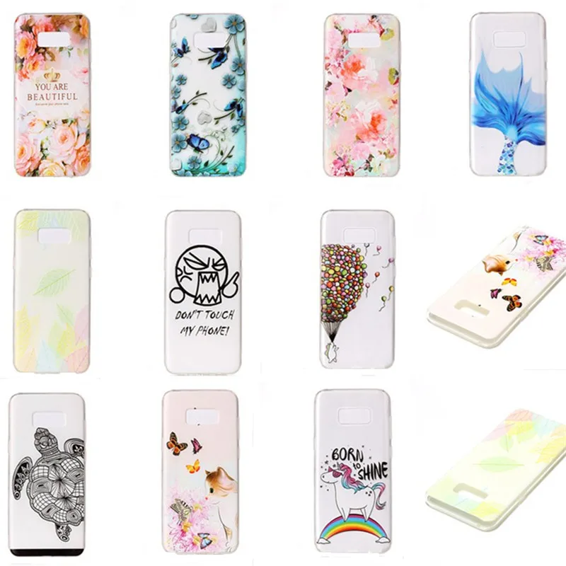 2017 Модные Простые чехлы с цветами для девушек Samsung Galaxy S8 8Plus J3 J5 J7 Coque прозрачные