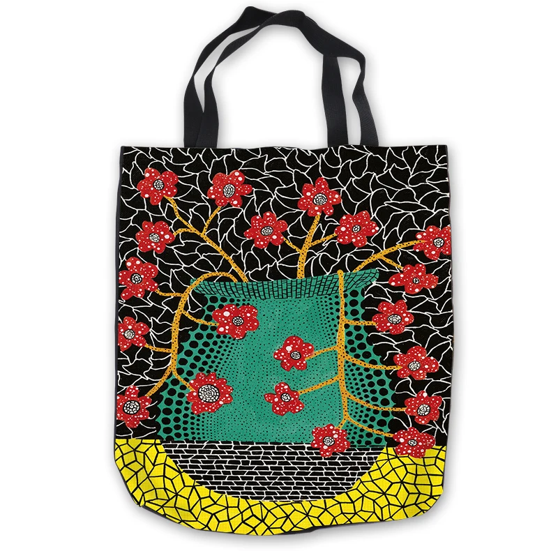 Пользовательские холст yayoi kusama ToteBags Ручные Сумки хозяйственная сумка