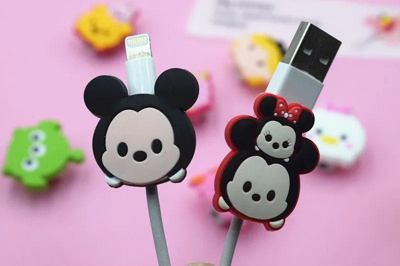 10 шт мультфильм USB органайзер для кабеля зарядного устройства кабель протектор для iPhone 6 7 8 iPad кабель для наушников защита для сматывания кабеля