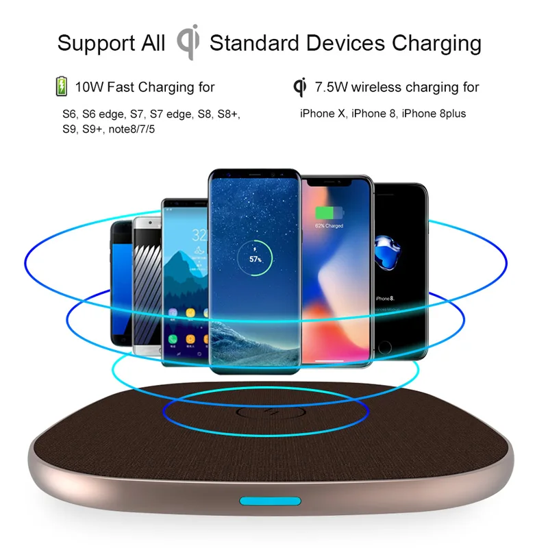 Fast Wireless Charger Pad For Samsung Galaxy note 5 8 S9 10w quick Ultra-thin QI iphone XS Max X XR Plus | Мобильные телефоны и