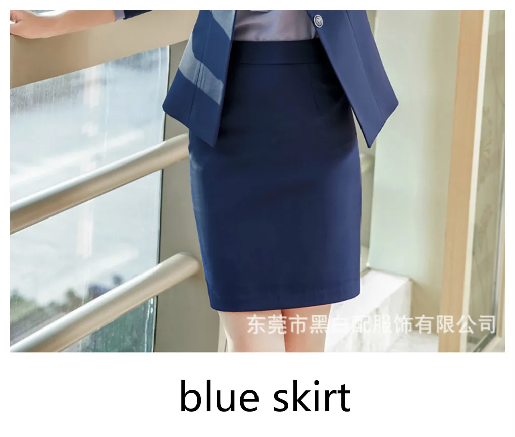 blue skirt Тонкий женский Блейзер, Женское пальто, костюм, формальная повседневная куртка, костюм на одной пуговице, женские блейзеры, офисная одежда, Casaco Jaqueta - Цвет: blue skirt