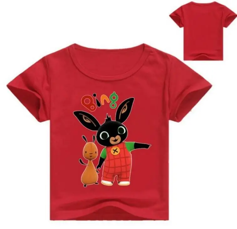 Детская летняя одежда детская игровая футболка Bing Bunny/футболка с 3D принтом для мальчиков и девочек топы с рисунками для девочек, футболки От 3 до 14 лет с кроликом - Цвет: style 12