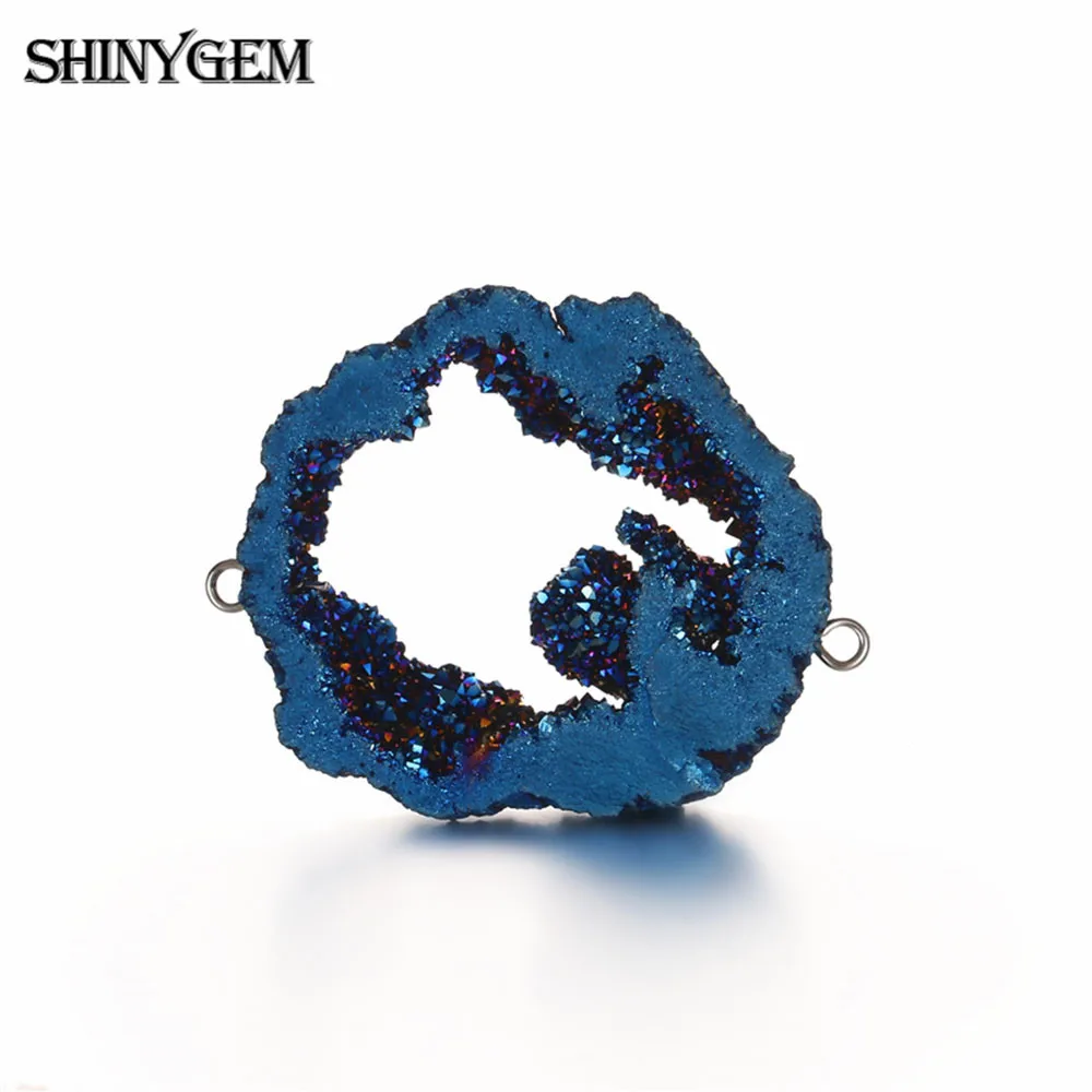 ShinyGem натуральный камень подвески сырой друзы камень, соединитель для браслета/ожерелья DIY ювелирных изделий цена 5 шт./лот