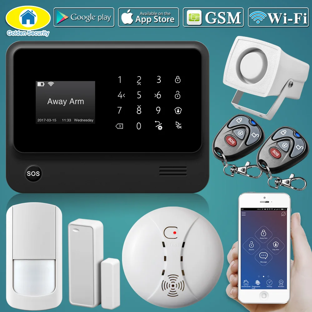 Золотой безопасности G90B плюс Wi Fi GSM GPRS Беспроводной сигнализации Системы