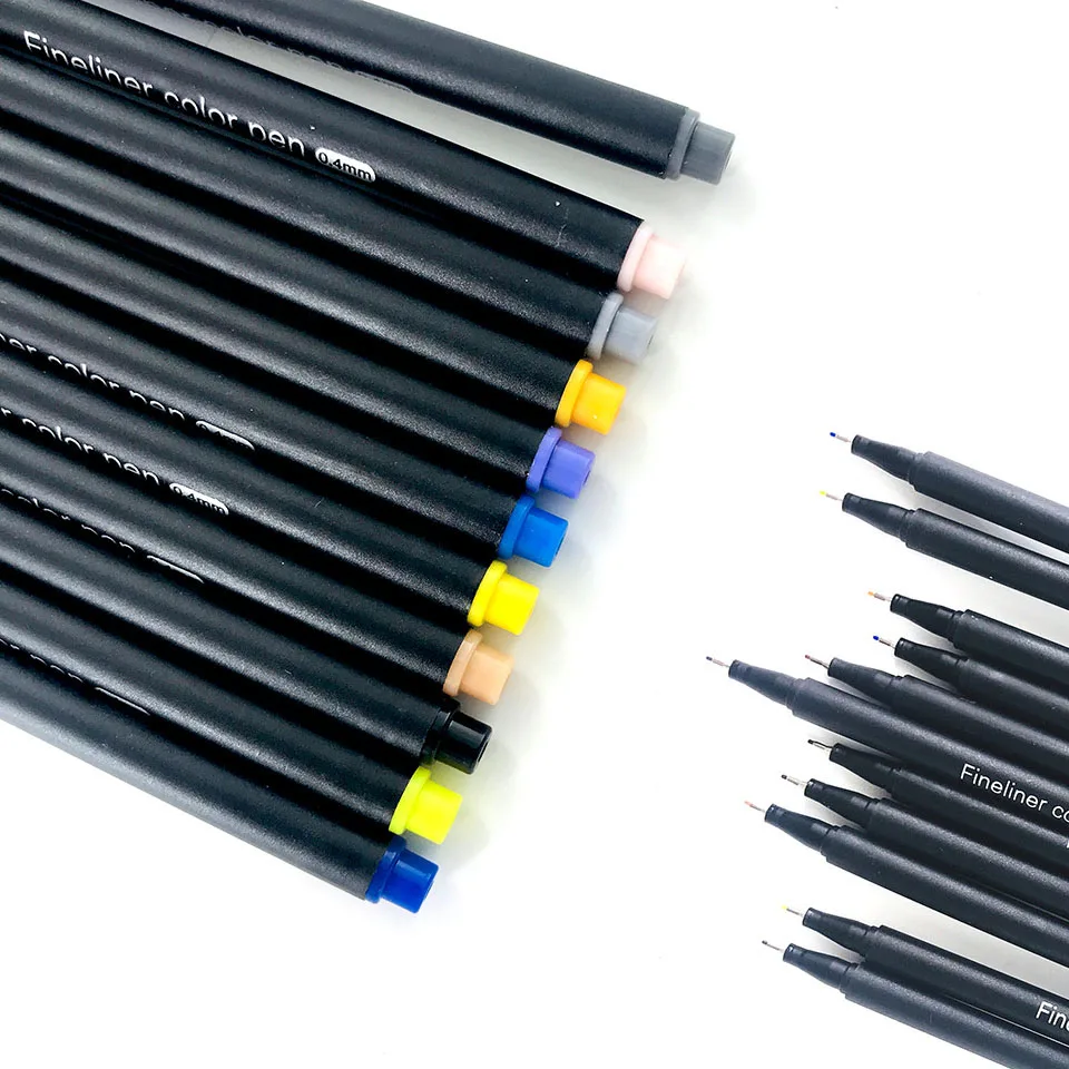 24 шт. цветная 0 4 мм Волоконная маркерная ручка Fineliners маркеры Эскиз Рисование