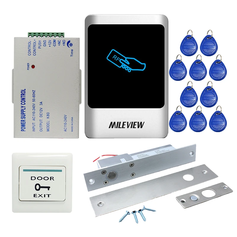 MILEVIEW DIY водонепроницаемый Rfid дверной контроль доступа набор + Электрический