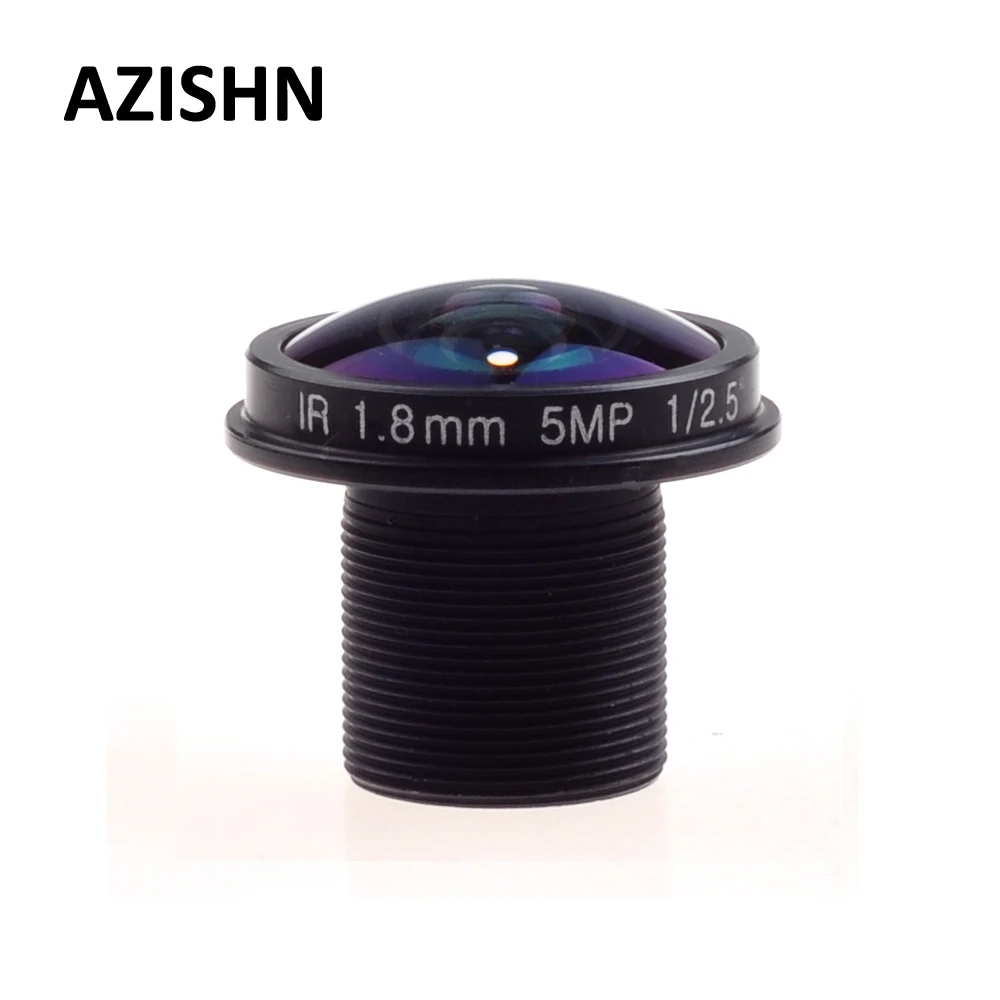 AZISHN Рыбий глаз объектив для камеры видеонаблюдения 5 Мп 1 8 мм M12 180 градусов