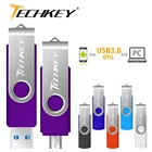 Новинка OTG usb3.0 флешка usb флешка TECHKEY флешка 8 ГБ 16 ГБ 32 ГБ 64 Гб memoria cel usb флешка u диск Подарок для мобильного телефона