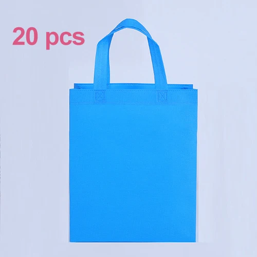 Blue 20 pieces 20 шт многоразовые вечерние подарочные сумки с ручками для детей, закуски на день рождения, поделки, украшения, принадлежности, многофункциональная подарочная сумка - Цвет: Blue 20 pieces