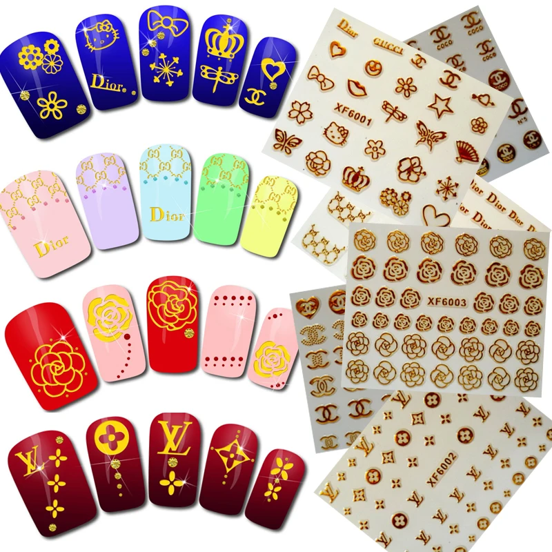 3D стикер для ногтей наклейка на заднюю панель роскошный дизайн все маникюра