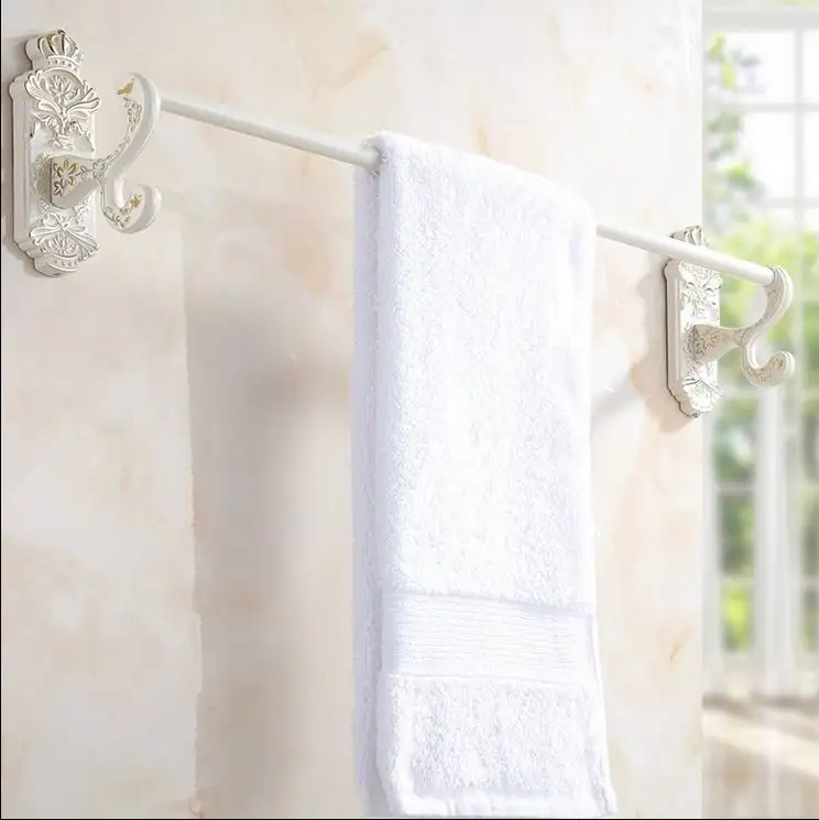 

Free Shipping Luxury white Wall Mounted Towel Rack Bathroom Single Towel Bar Towel Shelf Bathroom Accessories Towel bar elegant