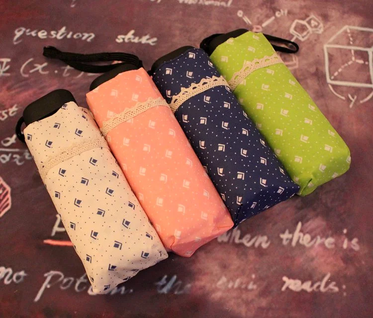 Небольшой карманный зонтик пять складных кружевных зонтов для дождя женщин