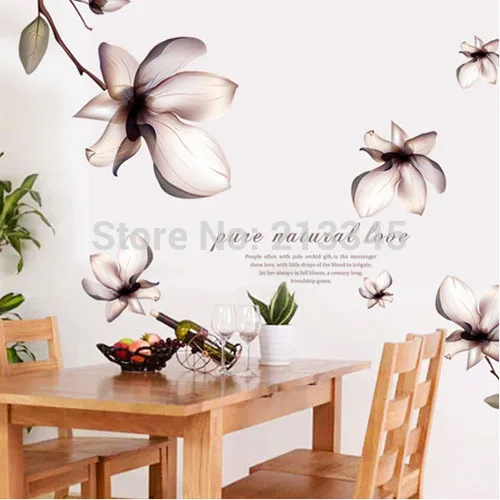 [Fundecor] DIY фиолетовые цветы наклейки на стену виниловые Ретро домашний декор