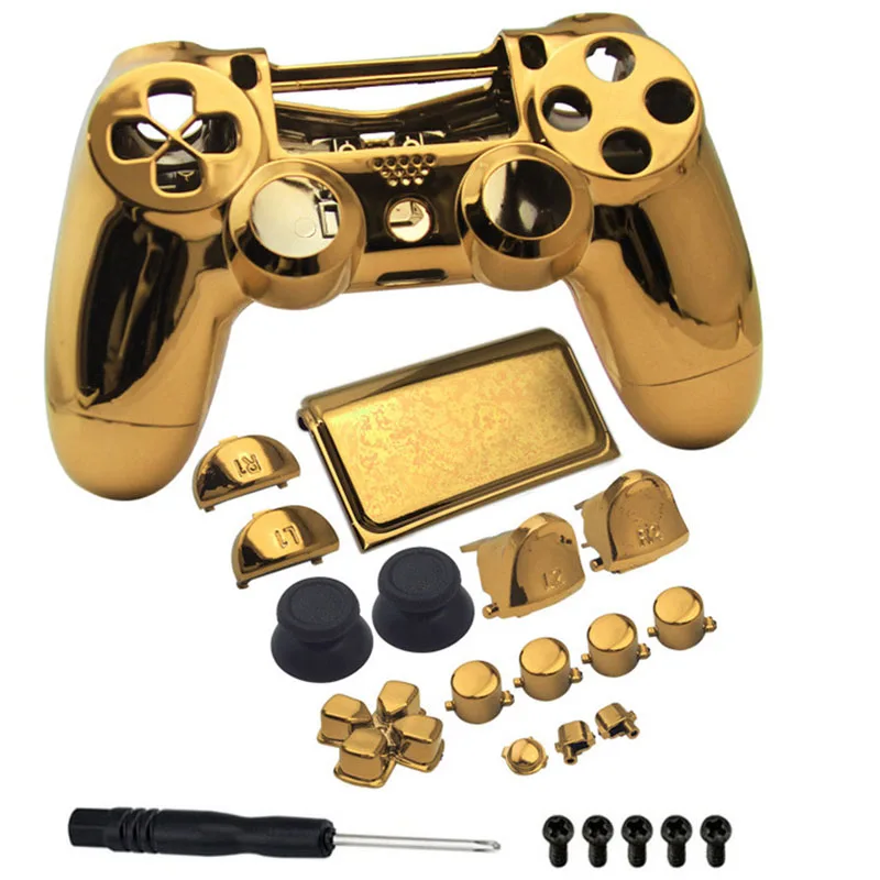 Полный Корпус в сборе кнопки из ракушек для PS4 Pro контроллер покрытие хромированный корпус крышка Игровые приставки 4 Pro JDS040 JDM040 4,0 геймпад