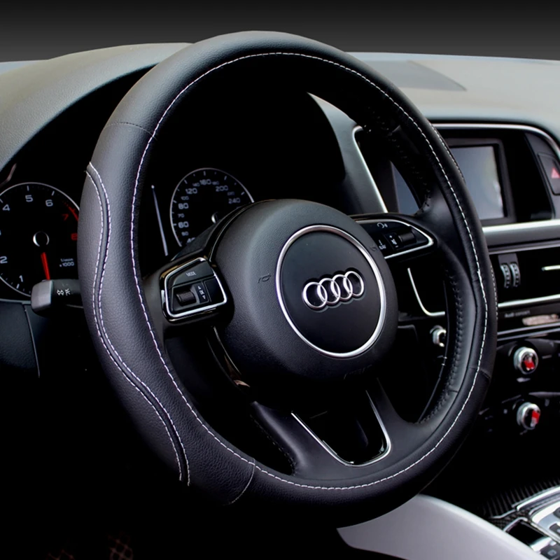 Кожаный чехол на руль автомобиля 38 см/15 дюймов для Hyundai JEEP Lancia HAFEI HAIMA Iran Khodro JACK.