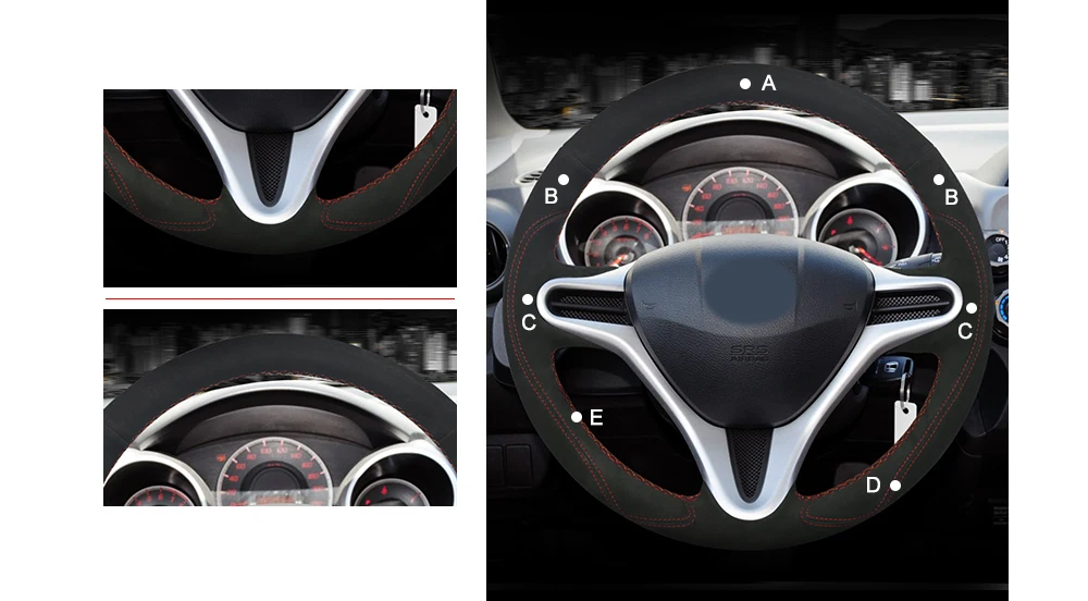 MEWANT черный из натуральной кожи ручной работы чехол рулевого колеса автомобиля для Honda Fit 2009-2013 City 2009-2013 Jazz 2009-2013 Insight 2010