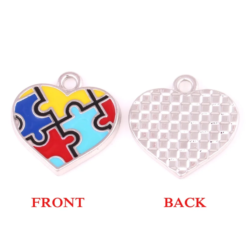 Ожерелье для осведомленности об аутизме кулоны с отверстиями головоломка