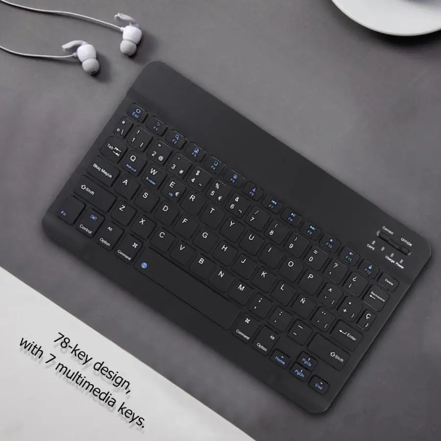 New Mini Portable Wireless Bluetooth 3.0 Spanish Keyboard Touchpad for /Microsoft/Android Spanish Keyboard
