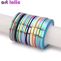 18pcs mermaid nail striping tape line sticker candy color adhesive decals diy nail art manicure decoration