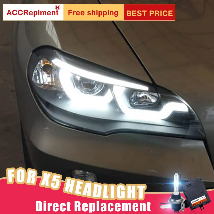 2 шт. светодиодный фары для BMW X5 E70 2007 2013 Автомобильные ангельские глазки комплект