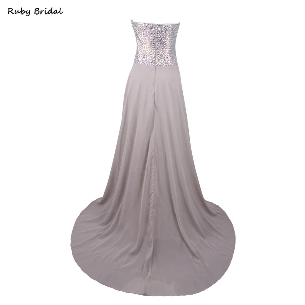 Ruby Bridal2017 Vestido De Festa ТРАПЕЦИЕВИДНОЕ платье для выпускного вечера серое шифоновое