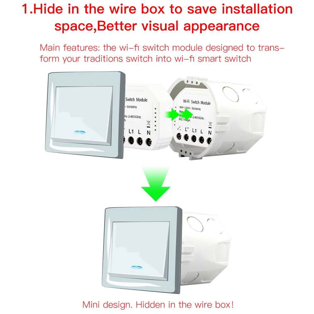 Wifi умный выключатель света Diy модуль Smart Life/Tuya приложение дистанционное