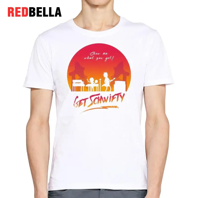 Redbella Ретро футболка Для Мужчин Мультфильм США Рик Morty Винтаж печать Графический