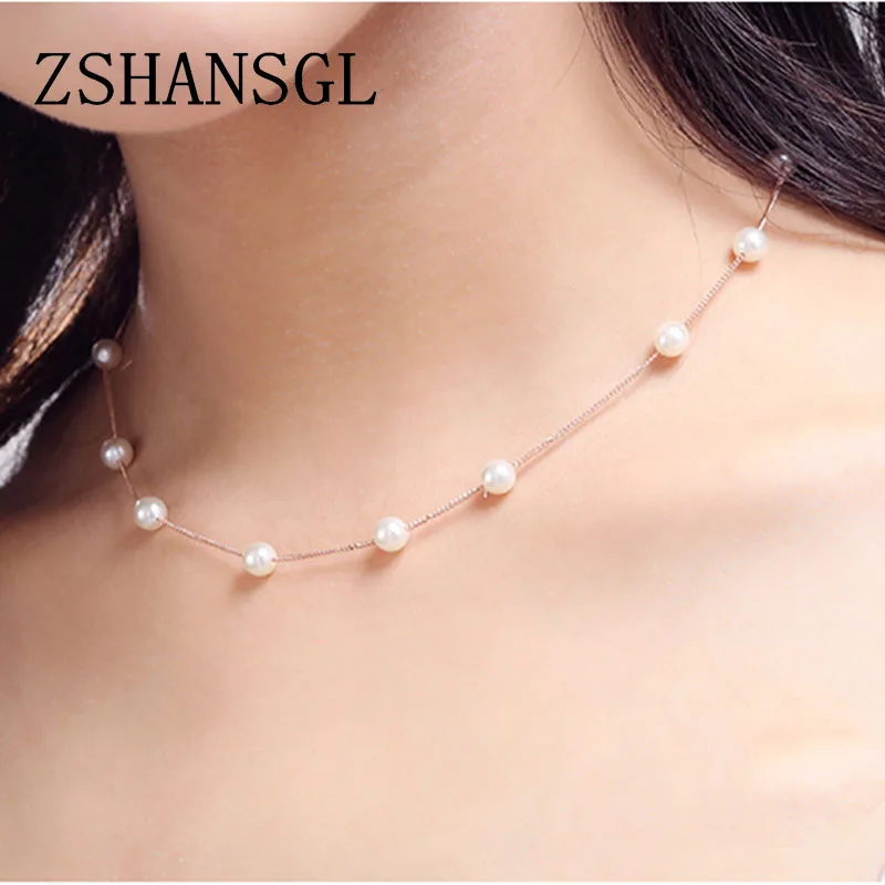 

925 Sterling Silver Freshwater Pearl Pendant Necklace Long Chain Necklace For Women Jewelry Wedding Necklace Accessories Gift