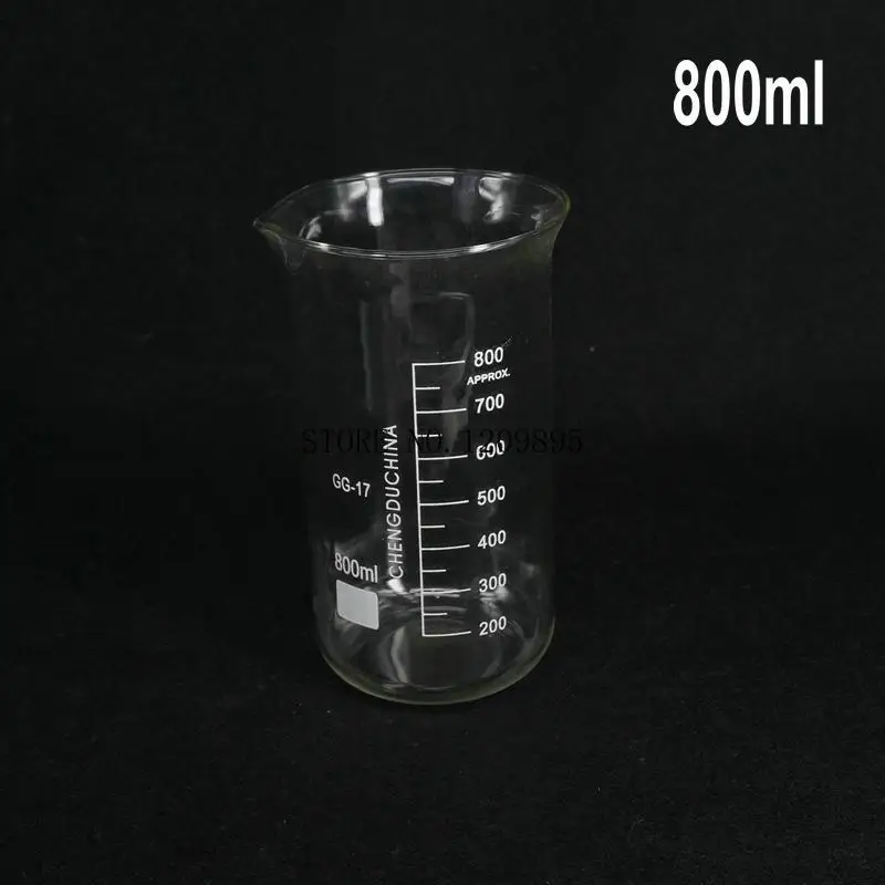 

1 шт./лот 50 мл-2000 мл утолщенный прозрачный стеклянный высокий стакан, более высокий стакан с носиком для лаборатории