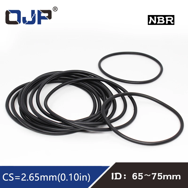 

10PCS/lot Rubber Ring NBR Sealing O-Ring 2.65mm Thickness ID65/67/69/71/73/75mm Nitrile O Ring Seal Gasket Rings Oil resistance