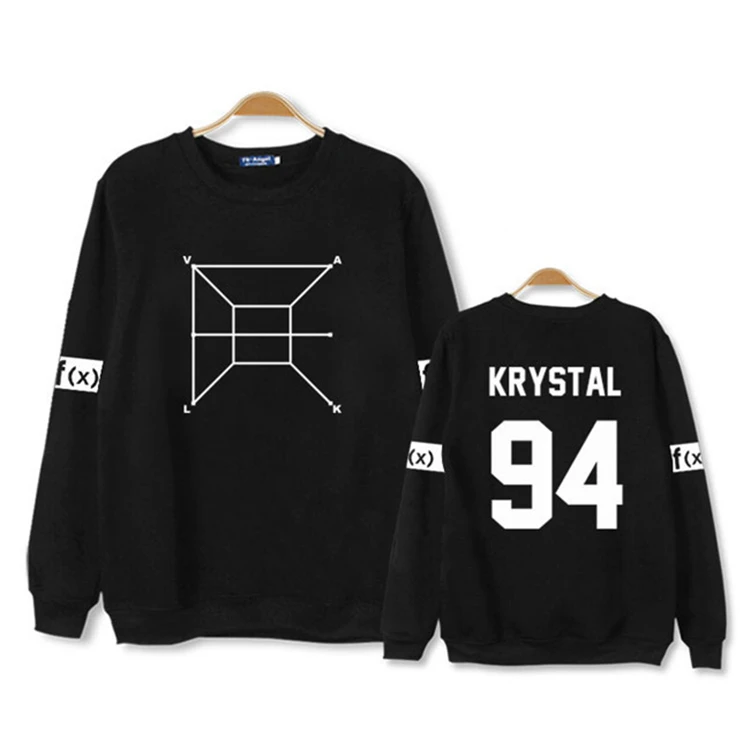 Новинка 2016 янтарный krystal fx kpop новый альбом имя участника Черный/Белый свитшот K-POP