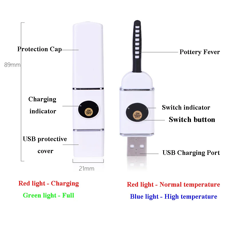 Мини Портативный USB разъем зарядки электрические нагревающиеся щипцы для закручивания ресниц перезаряжаемые u-образный диск ресницы закручивание ресниц инструмент