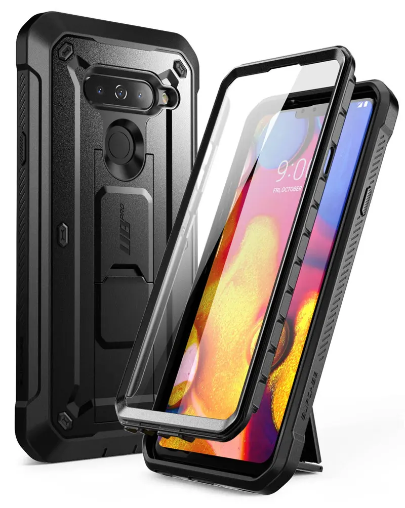 Black Для LG V40 ThinQ V40 чехол SUP чехол UB Pro сверхпрочный корпус прочная кобура Чехол со встроенной защитой экрана и подставкой - Цвет: Black