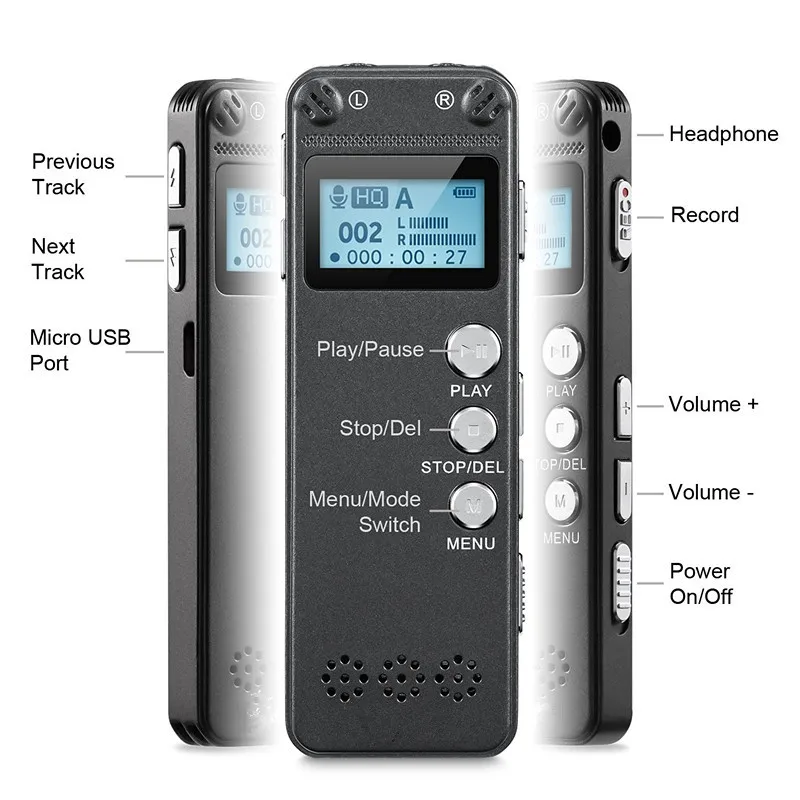 8 ГБ Мини цифровой Аудио Диктофон MP3 плеер Запись Ручка рекордер ручка перезаряжаемая модель 500