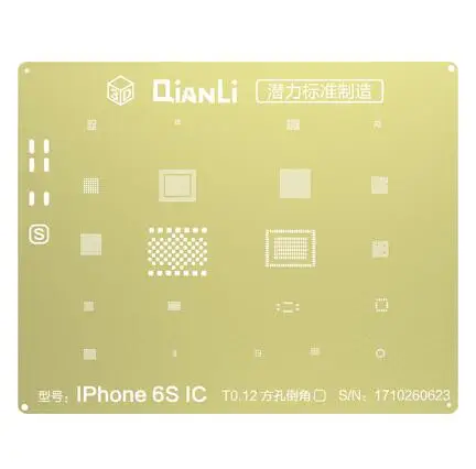 For iPhone 6S 6SPlus QIANLI IOS Золотой 3D BGA трафарет для iPhone 6 6Plus 6S 7 7P 8P Nand Baseband IC cpu ram A8 A9 A10 A11 Reball стальная сетка жестяная сетка - Цвет: For iPhone 6S 6SPlus
