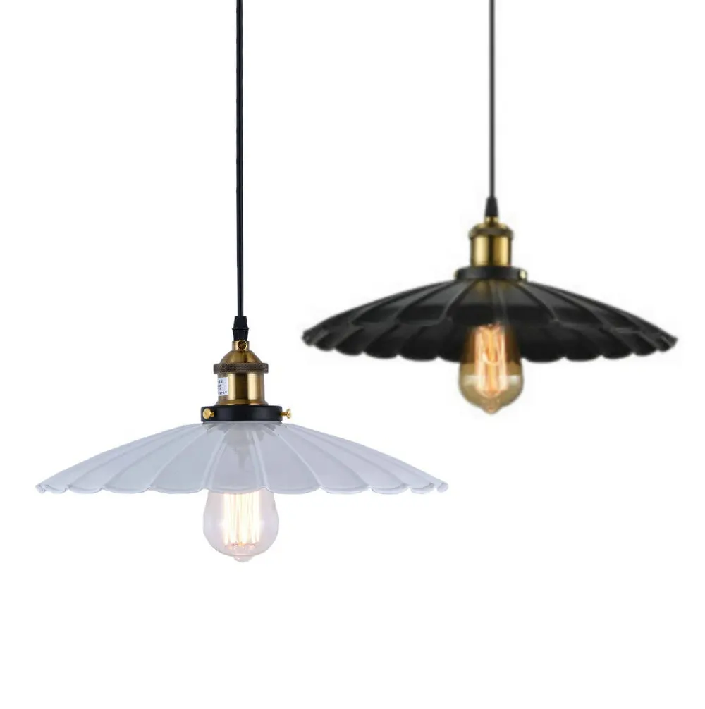 E27 ОКРАШЕННЫЙ ЖЕЛЕЗНЫЙ Ретро винтажный подвесной светильник белого/черного