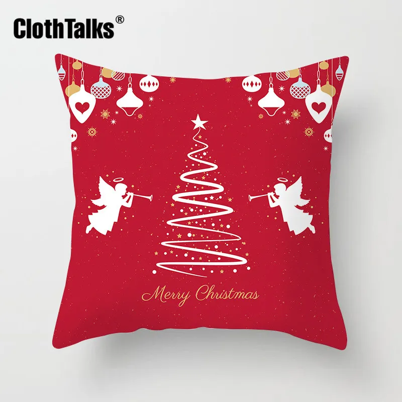 Clothtalks45x45cm красный наволочка Веселый Рождественский Санта-лось Снежинка